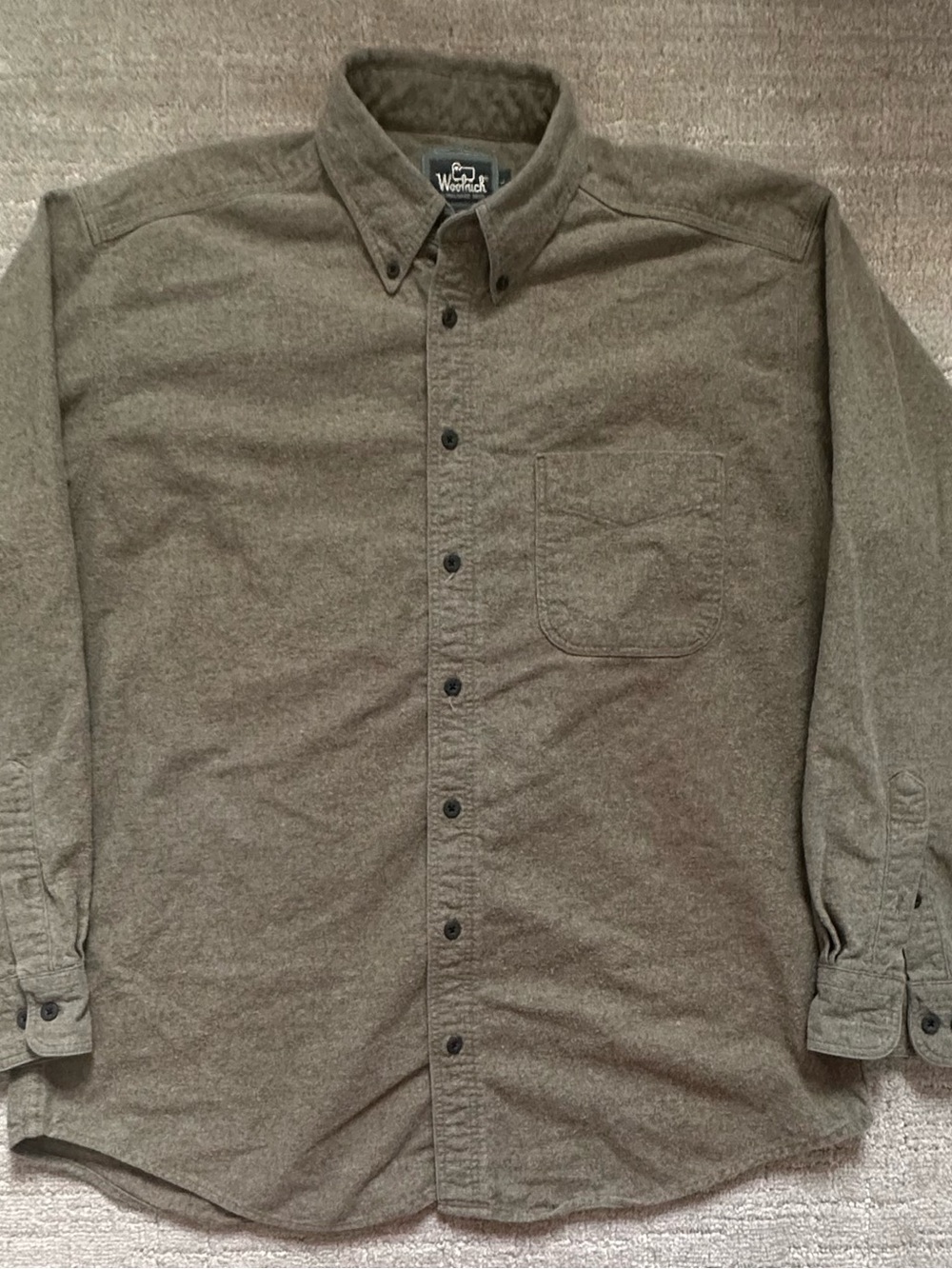 Woolrich Men's Olive-Style Button-Down Shirt